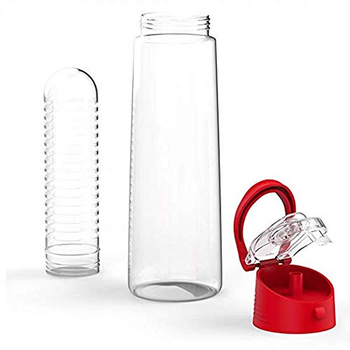 Preisvergleich Produktbild Tritan Wasserflasche- BPA-Frei - Ideale Sportflasche - Schnelle Wasserdurchfluss, Flip Top, öffnet Sich mit 1-Click (Red)