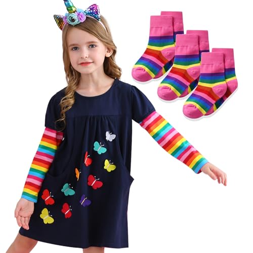 VIKITA Girls Winter Dress & Tights LH5805+SF5003-6T