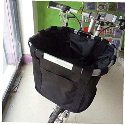 Cesta de bicicleta removível para transporte de animais de estimação, bolsa frontal de lona, cesta d