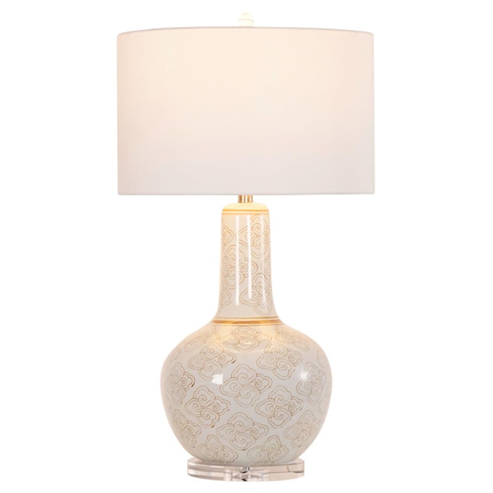 SANBDDLYY Antique Chinese Porcelain Table Lamp - Handcrafted Ceramic Desk for Living Room, Bedroom, Office, and Dorm
