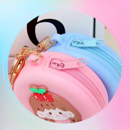 New Women Silicone Coin Purse Cartoon Animal Round Shape Coin Wallet Headset Bag Clutch Change Purse Wallet3