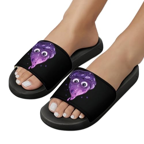 Purple Galaxy Poop Unisex Shower Shoes House Slippers Non-Slip Indoor Bathroom Shoes for Pool Beach 45 (275mm)3
