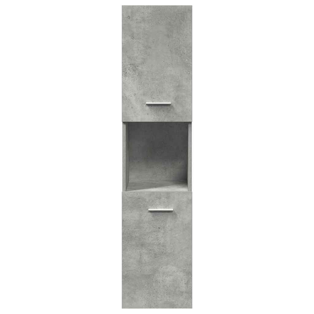 Set Mobili Bagno Sospesi 3 Pz Grigio Cemento in Truciolato | Arredo salvaspazio per la stanza da bagno con specchio e armadietti sospesi per organizzare i prodotti di bellezza.