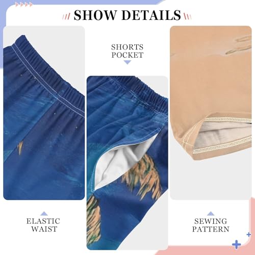 Boys' Pants Oil Painting Beach Coconut Tree Long Bottoms Jogger Pants Elastic Waist Trousers with Pockets S-XL4