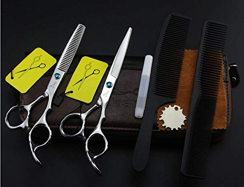 Professional Hair Cutting Scissors Set Stainless Steel Hairdressing Shears Set Professional Thinning Scissors for Men Women Pets Home Salon Barber Cutting Kit,5 inch