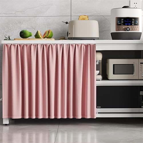 Wokuaile Cortinas Cocina Cortas, Gabinete de Zapatos y Debajo del Fregadero Cortina Cocina, Cortinas Termicas Aislantes para Comedor, Rosa, 120An x 140Al cm