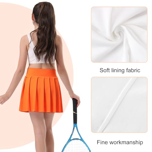 Image of Bezioner Girls Tennis Skirt A-Line Pleated Skirt with Shorts Pocket Uniform Skort for Golf Athletic Cheerleading