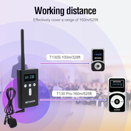 Retekess T130P (3nd Gen T130) Tour Guide system, Wireless Tour Guide Headset, Upgraded Function Graded Noise Reduction, 160m - Image 3