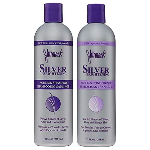 Jhirmack Silver Brightening Purple Shampoo and Conditioner Set for all types of silver, grey, and blonde hair Cover