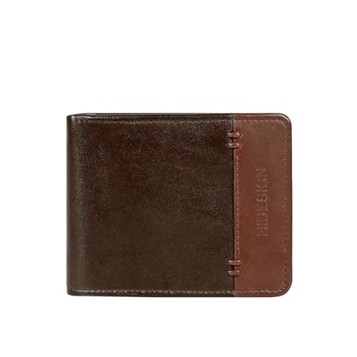 Image of Hidesign Andover W2 Genuine Leather Men's Tri Fold Wallet (Dark Brown)