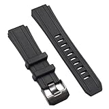 BRAVECOW Watch Straps Silicone Quick Release Soft Rubber Replacement Watch Bands for Lumi Sen 0200 Series 0201 0213 2015 (Black)