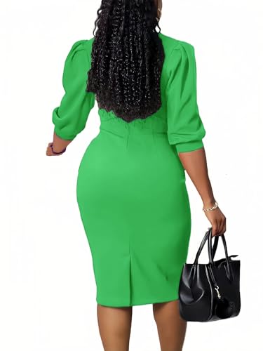 Image of ZVO Midi Dress for Women Pencil Dress Fashion Work Dress Elegant Church Dress High Waist Outfits