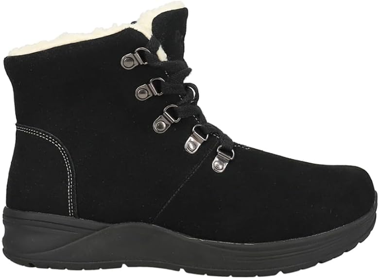 Propet Womens Demi Round Toe Snow Casual Boots Ankle Low Heel 1-2" - Black