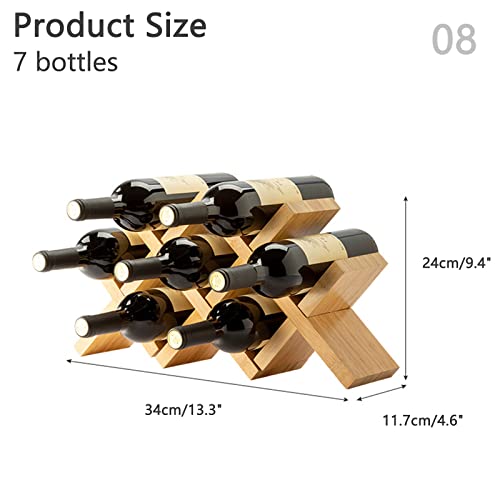 Soporte para Botellas de Vino de Bambú para Encimera 8 botellas miniatura 3