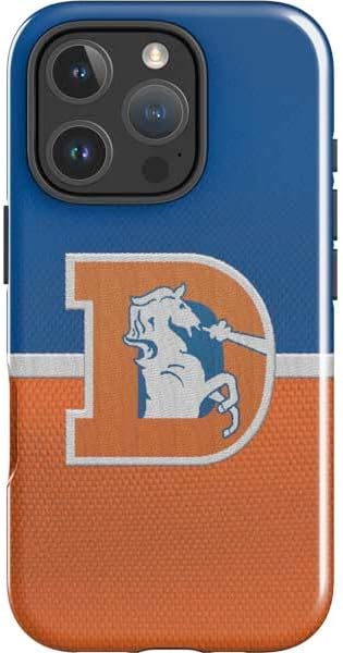 Skinit Impact Phone Case Compatible with iPhone 16 Pro - Officially Licensed NFL Denver Broncos Black & White Design