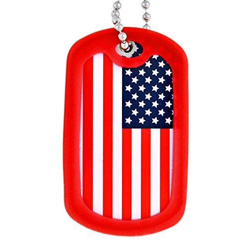 Pinmart Military Dog Tag Silencer – Silicone Rubber Id Tag Protector – Tag Edge Bumper Prevents Noise & Scratching, Red #TOP1