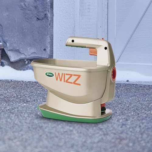 Image of Scotts Wizz Hand-Held Spreader with EdgeGuard Technology - Apply Grass Seed, Fertilizer or Weed Control Products, Battery Powered, Holds up to 2,500 sq ft of Scotts Lawn Products