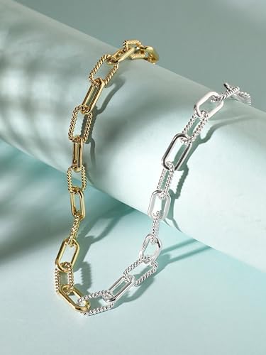 Image of Rubans Link Chain Necklace Gold Plated Western Style Trendy Jewellery Gift for Women & Girls