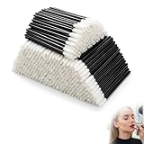 wilcractk 300 Stück Einweg Make Up Lippenstift Pinsel lippenpinsel Microbürste Applikator Einweg Schwarz, Schmink Zubehör für concealer wimpern lash lifting makeup tool Reise Salon
