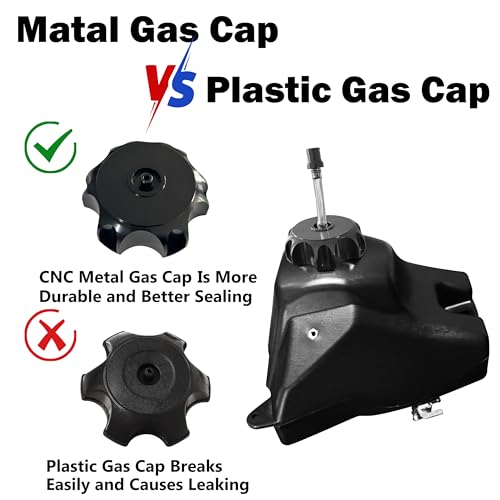 Image of Dirt Bike Gas Tank 3.5L with Aluminum Gas Cap, Fuel Filter, Petcock, for Honda CRF50, Kayo TS90, Pitster Pro XJR110, SSR 70, SSR 110, SSR 125 and 50cc-125cc Chinese Pit Bike Parts (Black Cap)