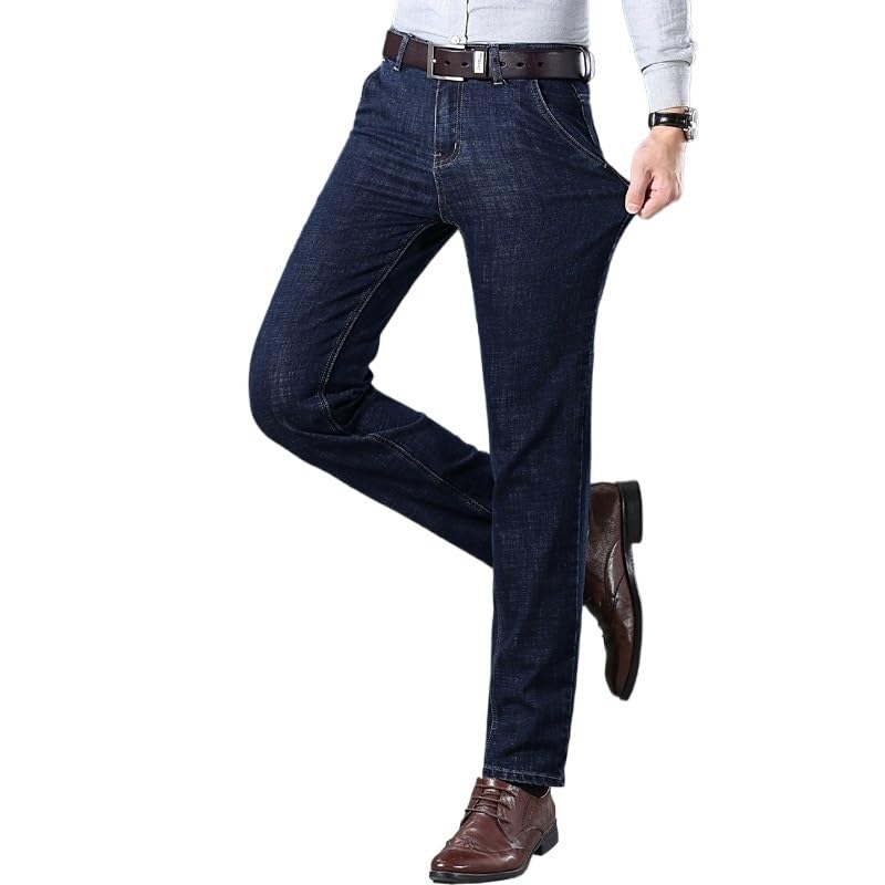 Slim Jeans Long Pants Solid Color Stretch Jeans Straight Leg Denim2