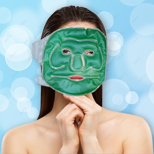 Image of Aqua Ice Face & Eye Cooling Gel Mask and Aloe Vera Gel Mask Ice Pack for Face and Eye Patches Remove Dark Circles, Fatigue Cool Eyes Patch Pads Eye Care | Facial Skin Refresh Face Mask for Hot & Cold Therapy (Large Aloe Face Mask, Eye Mask)