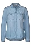 Denim-Optik Cecil Damen Hemdbluse aus Lyocell mid Blue Used wash M
