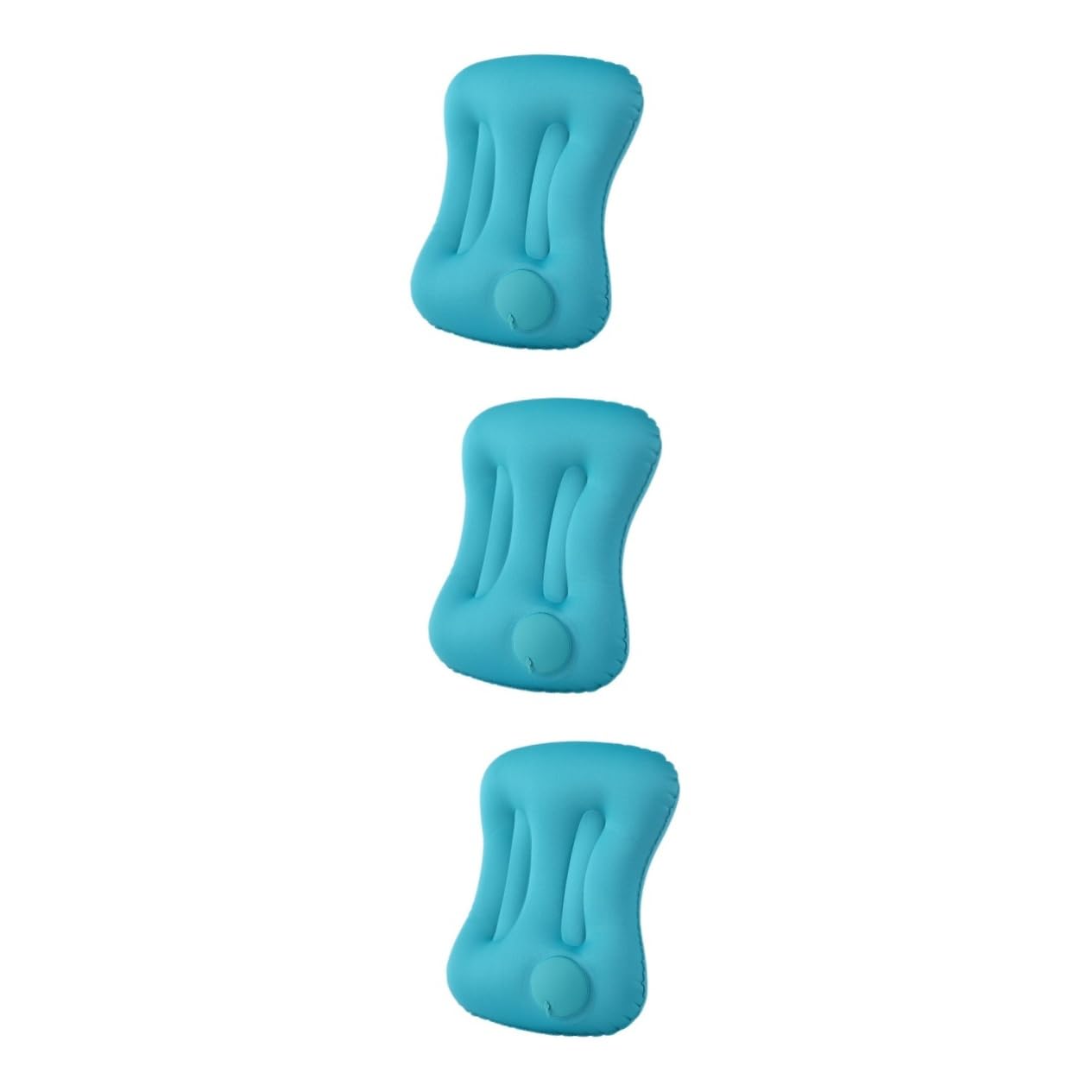 3piezas Almohada Inflable De Viaje Plegable y Ligera Cojín Ergonómico para Acampada y Oficina para Descanso Coche y Senderismo Diseño De Presión para Inflado Rápido