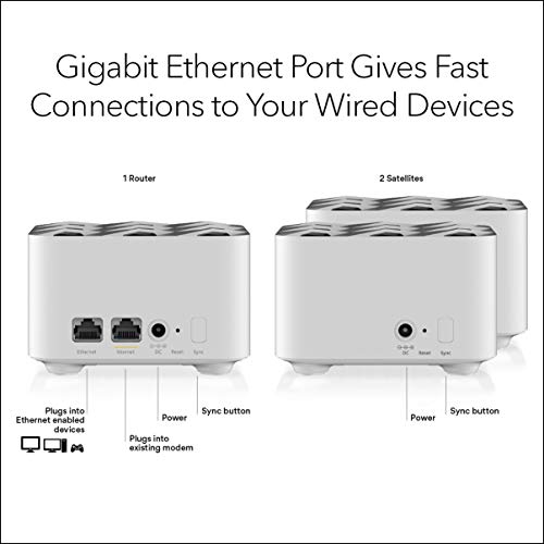 Image of NETGEAR Orbi Whole Home Mesh WiFi System (RBK13) - Router Replacement Covers up to 4,500 sq. ft. with 1 Router & 2 Satellites