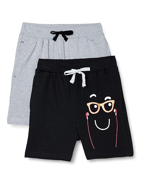 Image of Clotth Theory Boys Cotton Shorts Pack of 2 | Soft Breathable Fabric | Elastic Waist | Casual Wear Kids Comfortable Shorts