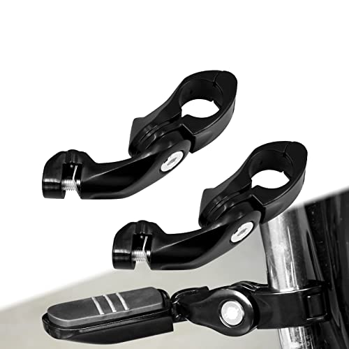 HDBUBALUS オートバイ 1 1/4" ハイウェイペグマウント ハイウェイ ペグ ロングアングル フットペグ マウント 汎用 調整可能 ハーレー ツーリング エレクトラ ロードキング ストリートグライド ソフテイル 用 ブラック
