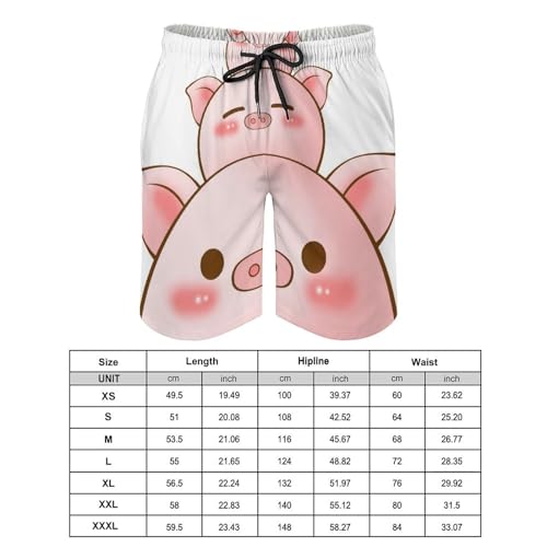 Maillot de bain séchage rapide cochon mignon avec cordon et poches UMENG - 2