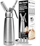 Otis Classic Whipped Cream Dispenser 500ml Stainless Steel with 3 Nozzles