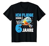 Flugzeug Kinder Geschenk 6 Jahre Geburtstagsshirt