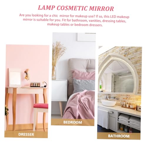 Espejo de maquillaje LED con luz en forma de corazón miniatura 3