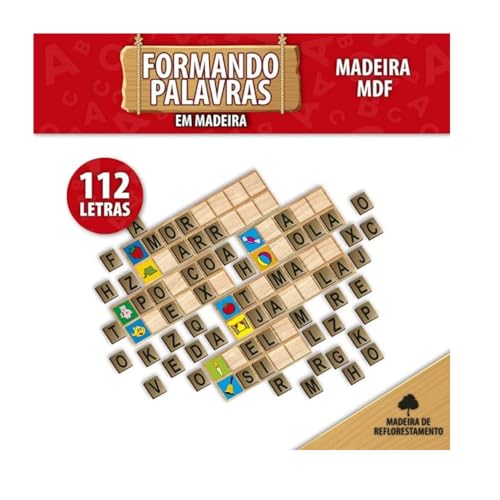 Brinquedo Pedagógico em Madeira Formando Palavras Pais e Filhos