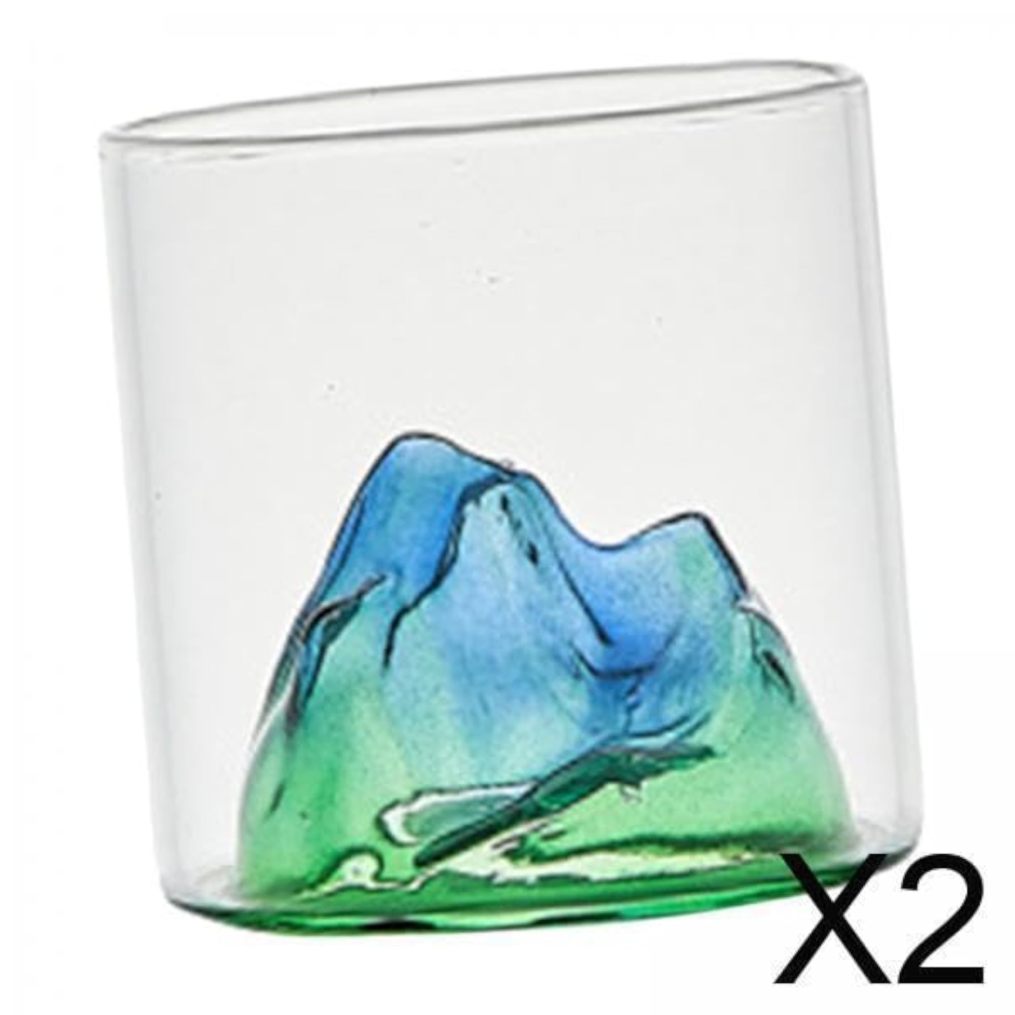 2X Creative Mountain Style Wine Glass Tea Cups for Entertaining