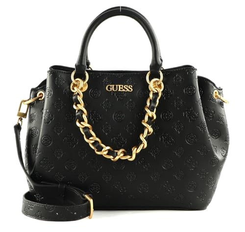 GUESS Geva Three Compartment Satchel Black Logo