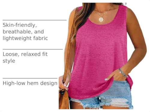 Image of Plus Size Tank Tops for Women Summer Sleeveless Tops Loose Fit Tunic Tanks