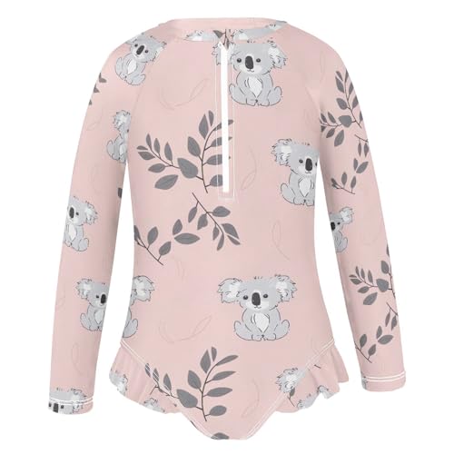 Cute Koala Girls Long Sleeve One-Piece Swimsuit UV Protection Quick Dry Swimwear Bathing Suit 208563802