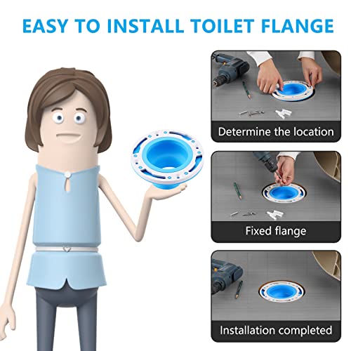 Toilet Flange Repair Kit, Perfect Seal Toilet Flange & Accessories Set, Fitting 4" And 5" Pipes, Toilet Repair And Install, Blue #TOP1