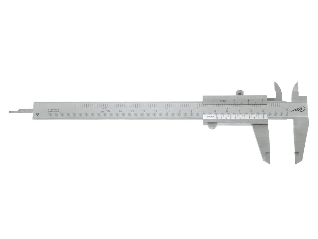 Helios Preisser Taschenmessschieber für Linkshänder (Messbereich 0 – 150 mm, Schnabellänge 40 mm, Ablesung 0,05) 0182 501
