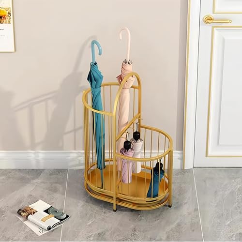 Support de parapluie en métal doré chic pour sublimer l'entrée du bureau