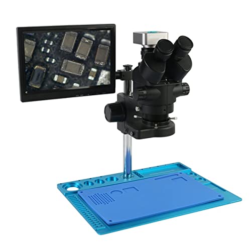 Microscope 7X - 45X Simul-Focal Trinocular Stereo Microscope USB 1080P 36MP 10.1