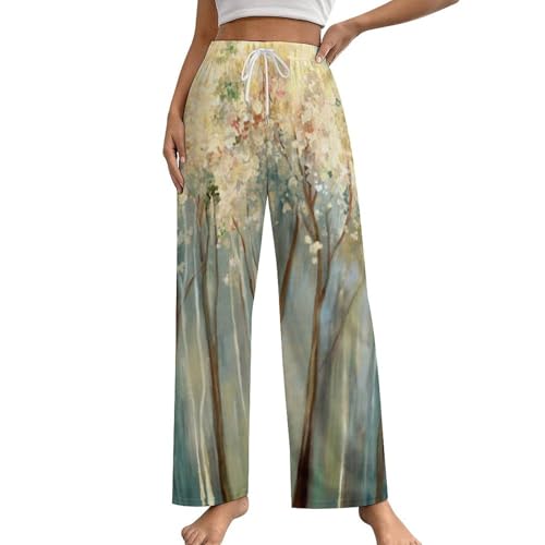 Vêtement de nuit femme peinture d'arbre : fini les pyjamas sans poches en taille S