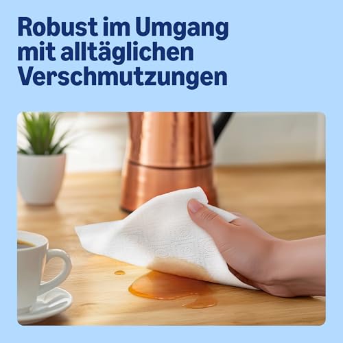 by Amazon Supersaugfähiges Küchentuch, 3-Lagig, 18 Rollen (6 Packungen à 3 Stück), 80 Blatt Pro Rolle, FSC-Zertifiziert (Zuvor Presto!)