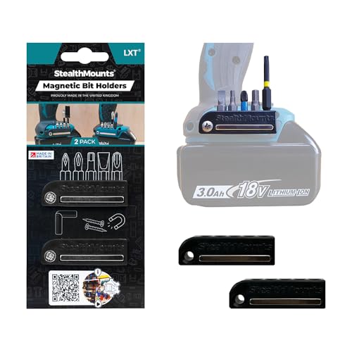 StealthMounts Black Makita Magnetic Bit Holder | Drill Bit Organiser | Perfect Bit Holder for Makita Drills and Impacts (2 Pack)