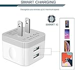 2Pack USB Wall Charger Plug, AILKIN 2.4A Dual Port USB Adapter Power Cube Fast Charging Station Box Base for iPhone 17 16 15 14 13 12 Pro Max SE 11 XR XS, Samsung, Phones Charge Block-White Brick