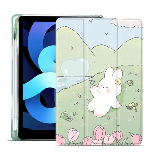 Coque iPad 2021 2020 2019 étui souple vert avec rangement crayon Apple
