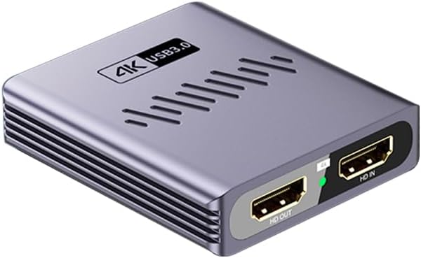 JMT USB 3.0 Video Capture Card 4K HD 60Hz Display Camera Live Recording Grabber Compatible with HDMI PS4 OBS Game